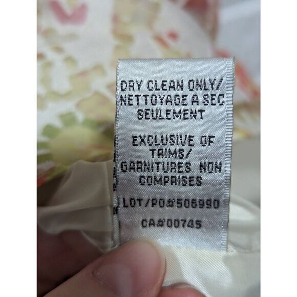 Nygard Women's Peach Floral 2 Piece Open Front Blazer Top & Sheath Dress Size 8 - Picture 4 of 7